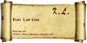 Kun Larina névjegykártya